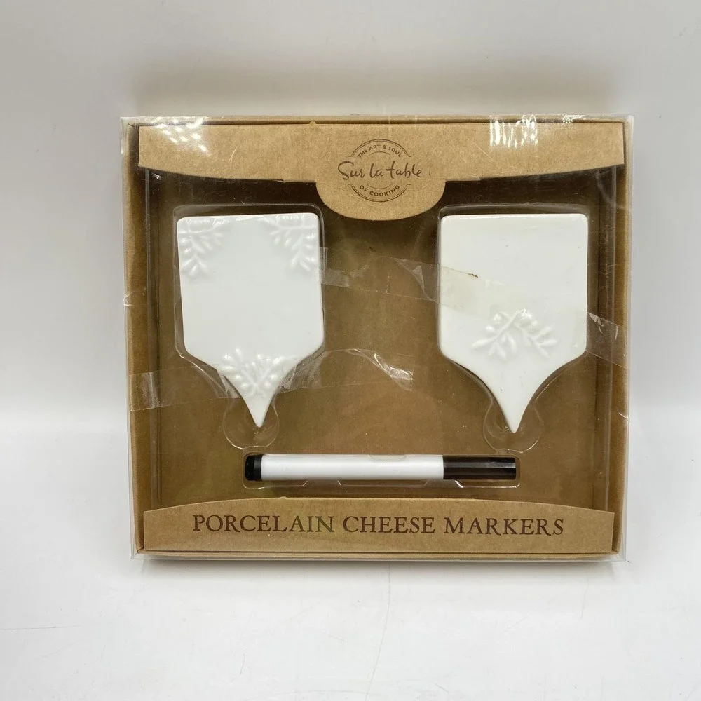 Sur La Table Porcelain Cheese Markers Set Of‎ 4 With Pen